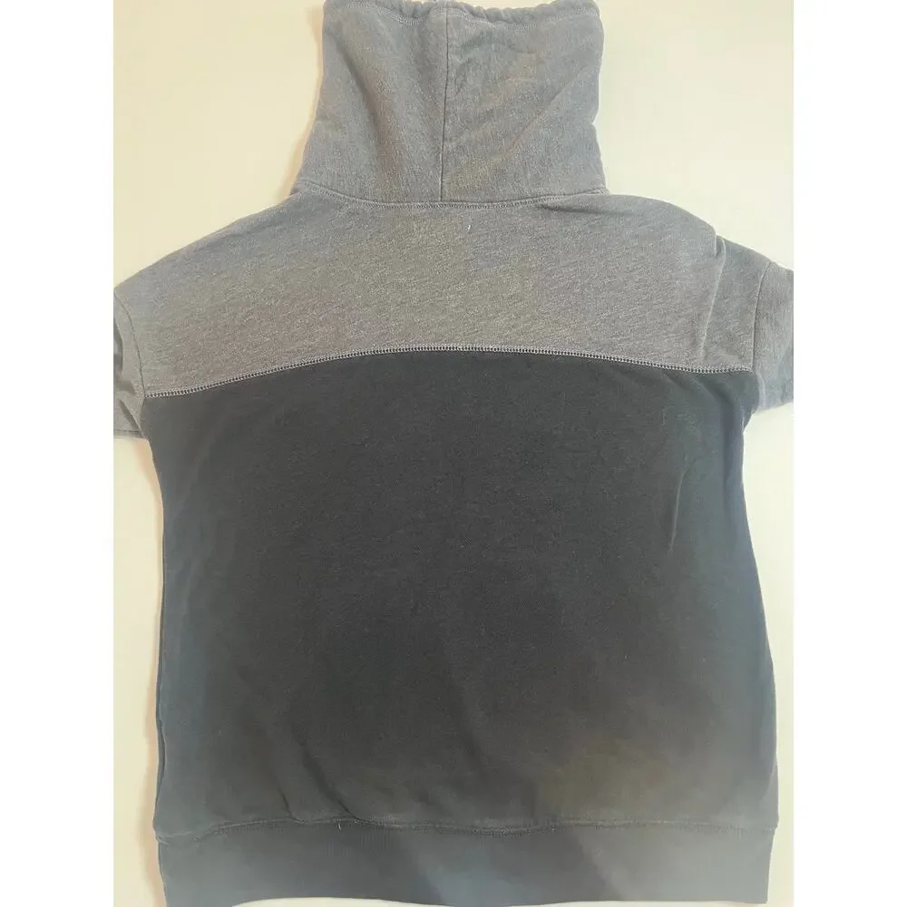 Hollister Gray Black Cowl Neck Pullover S Y2K 1922 Colorblock